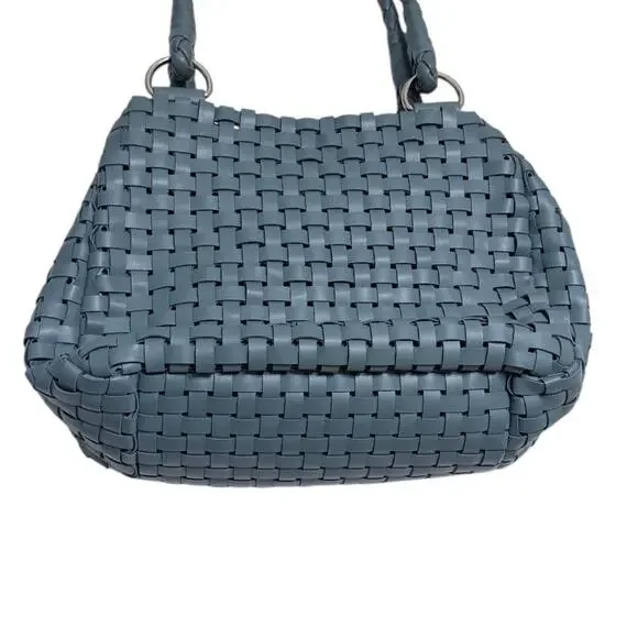 Nine West Soft Weave Blue Woven Shoulder Bag Braided Handles NWT - Picture 4 of 6